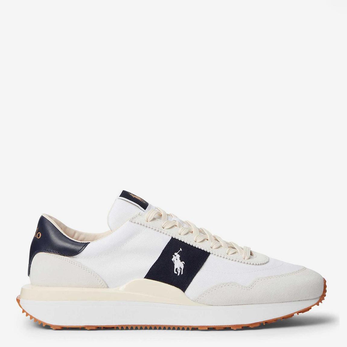Ecru Lace Up Leather Mix Trainers main product photo