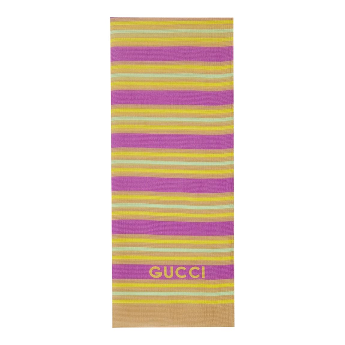 Multicolour Gucci Striped printed silk cotton scarf main product photo