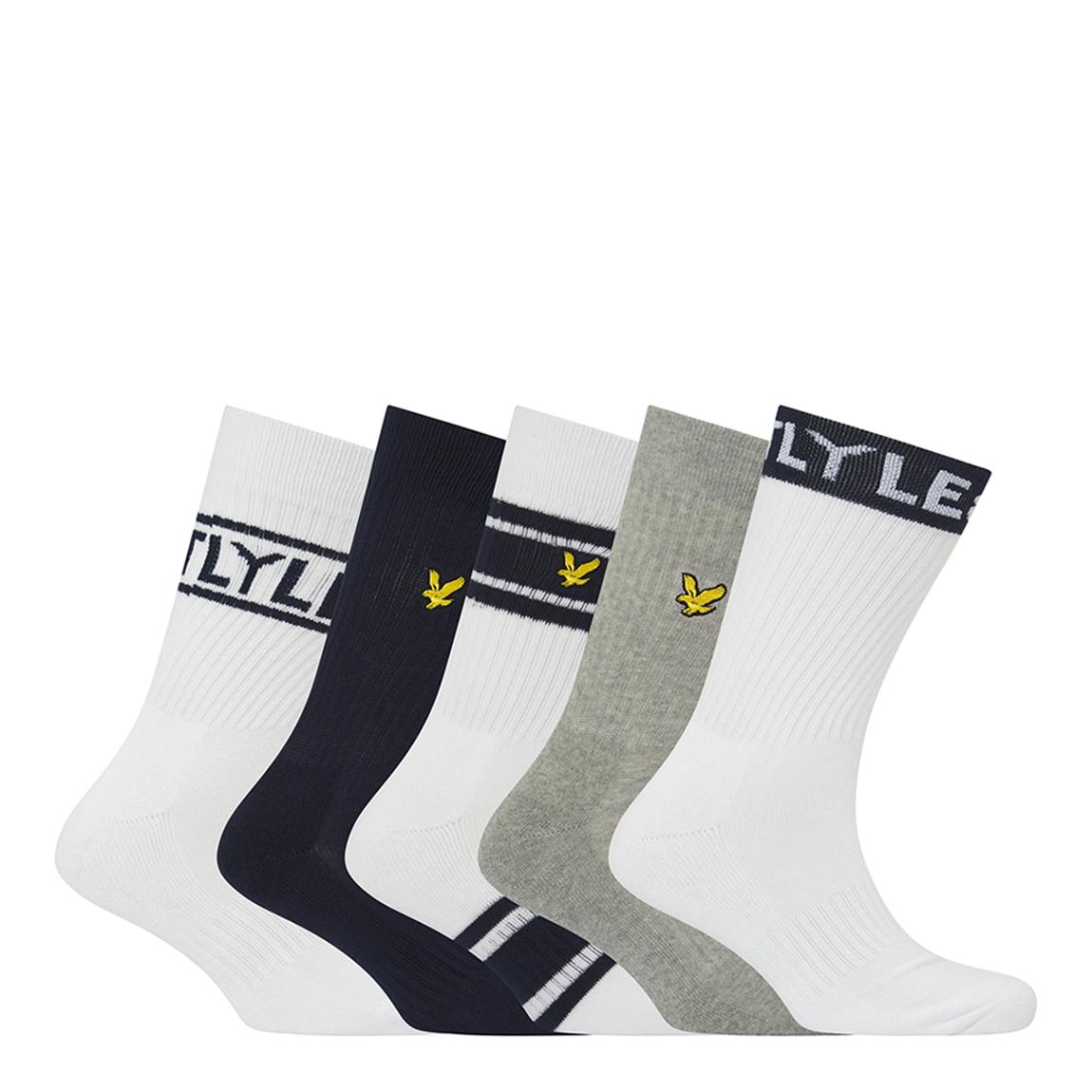 Montrose Grey/White/Black Socks-5 Pack main product photo