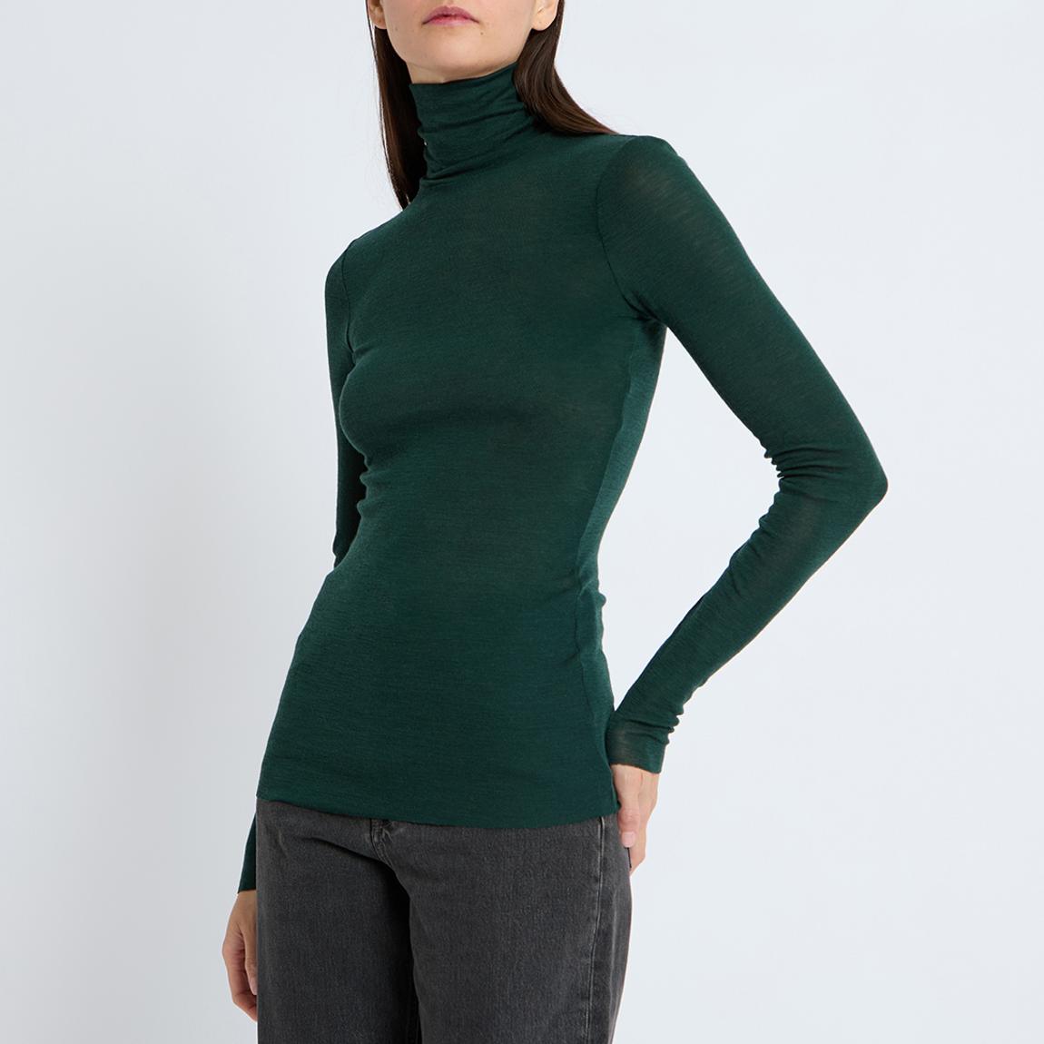 Green Ninja Roll Neck Wool Top main product photo