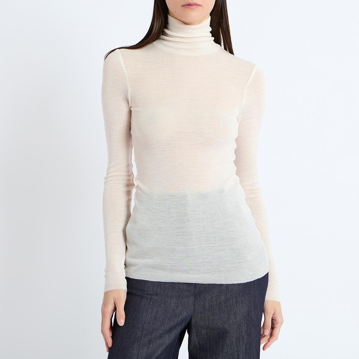 COS White Ninja Roll Neck Wool Top - BrandAlley