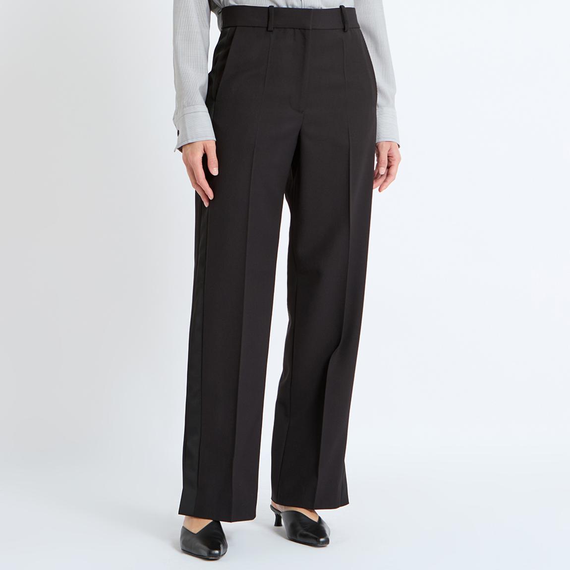 Black Fretsaw Side Stripe Wool Blend Trousers main product photo