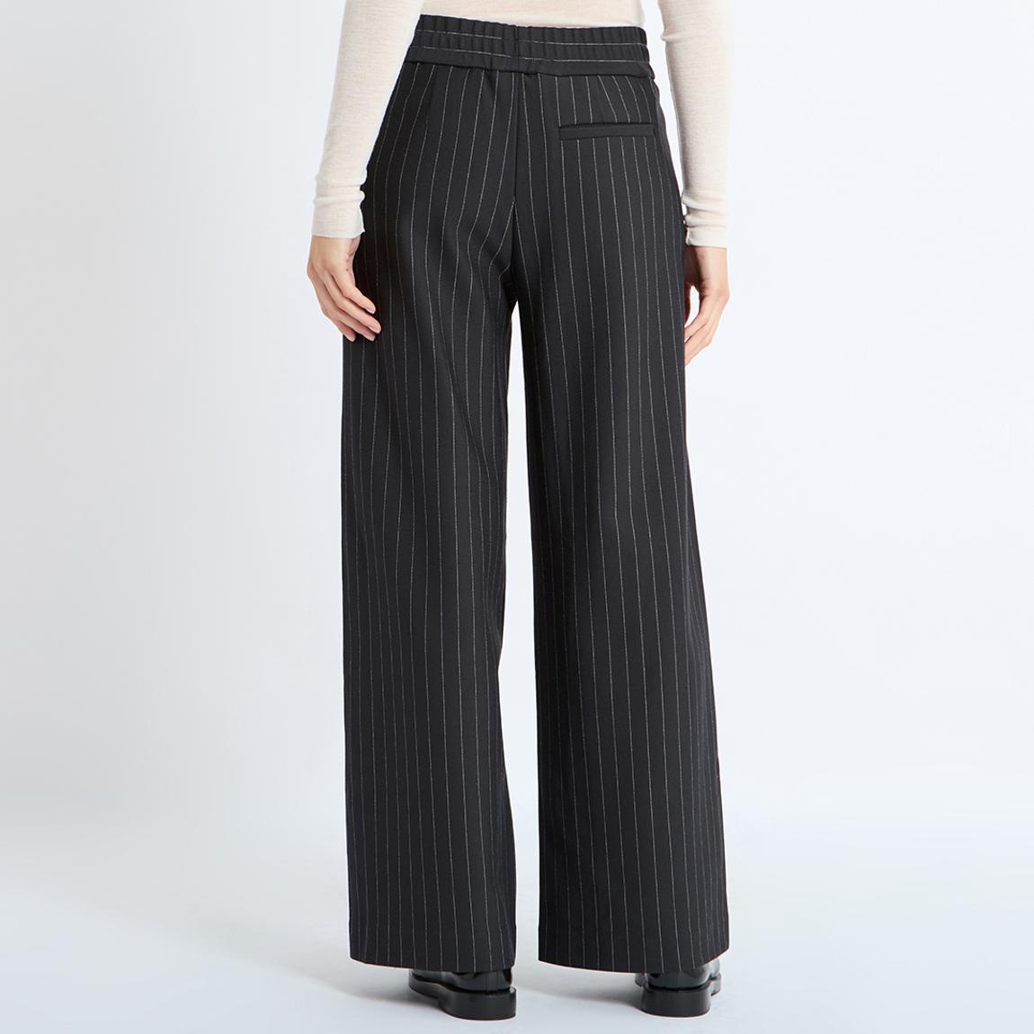 Black Nero Pinstripe Straight Leg Trousers main product photo