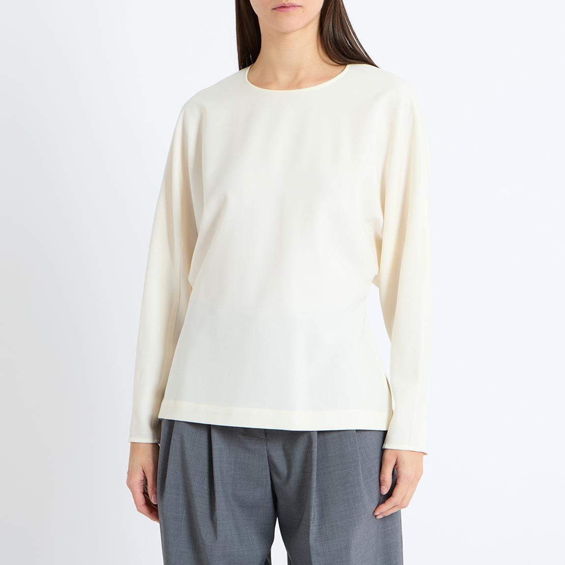White Ananas Sculpted Wool Blend Top main product photo