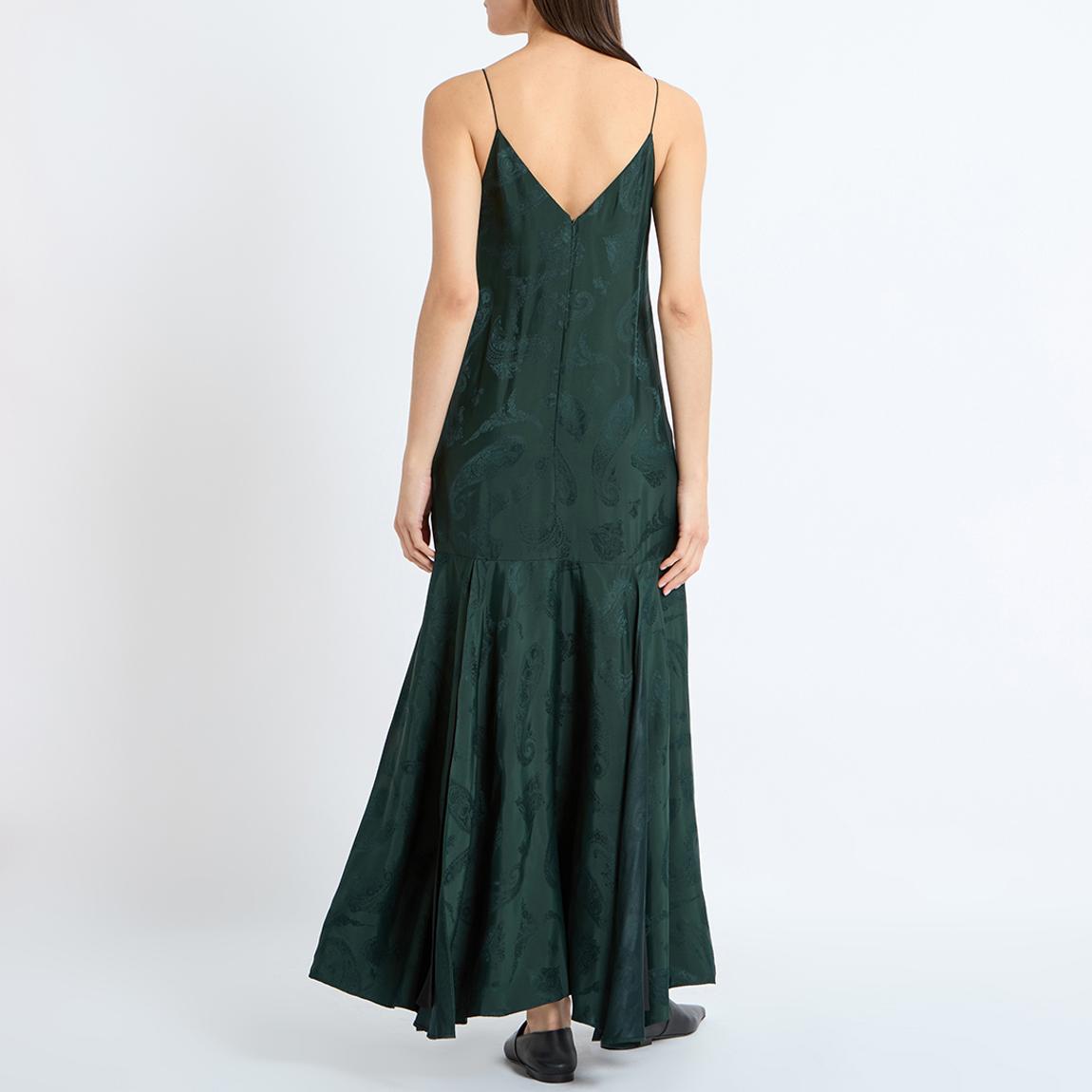 COS Green Spice Silk Jacquard Dress - BrandAlley COS Green Spice Silk Jacquard Dress - BrandAlley
