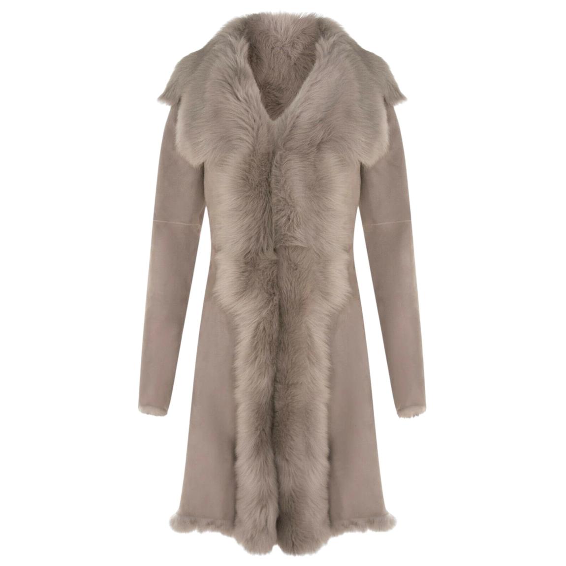 Womens Suede Toscana Sheepskin Trench Coat-Rochester main product photo