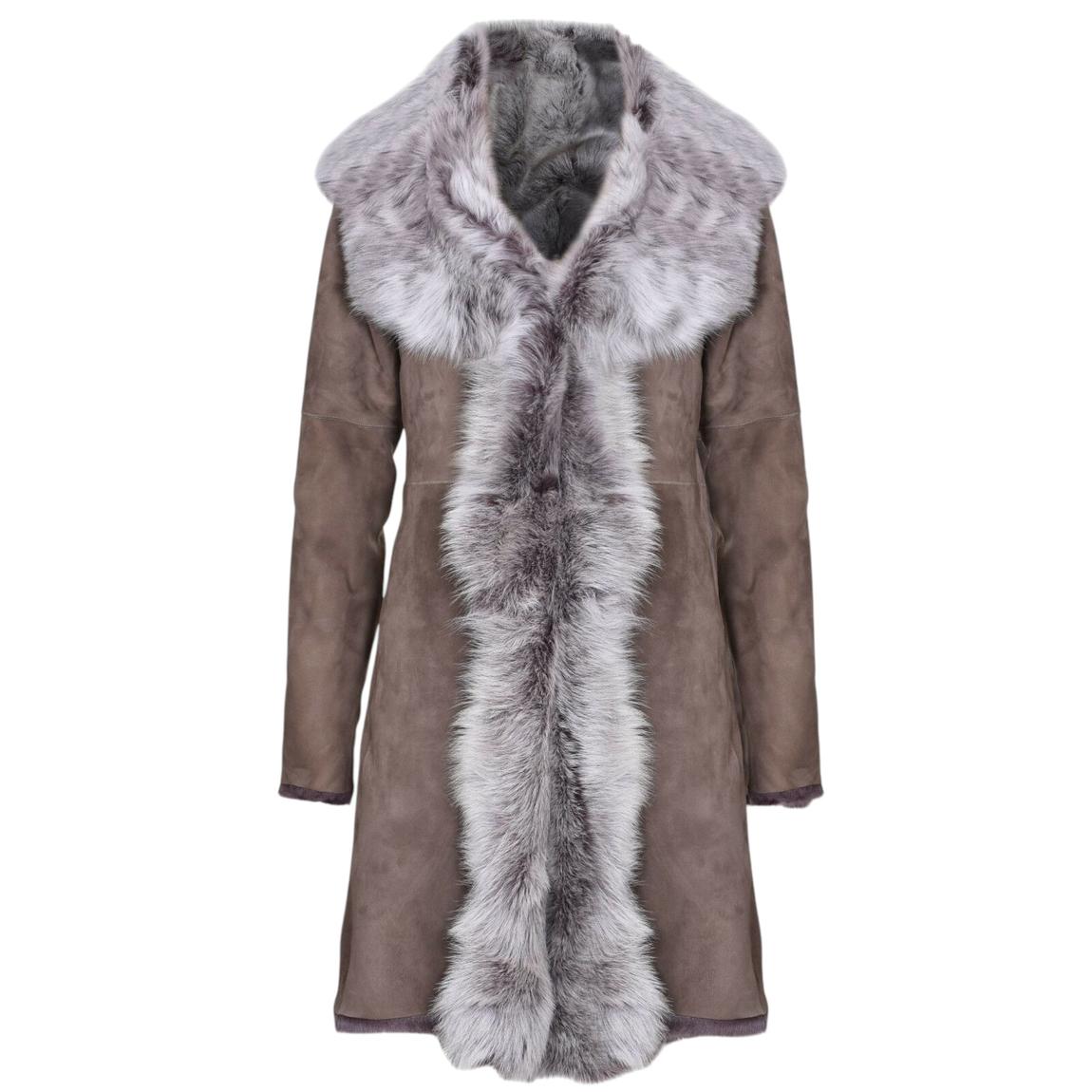 Womens Suede Toscana Sheepskin Trench Coat-Rochester main product photo