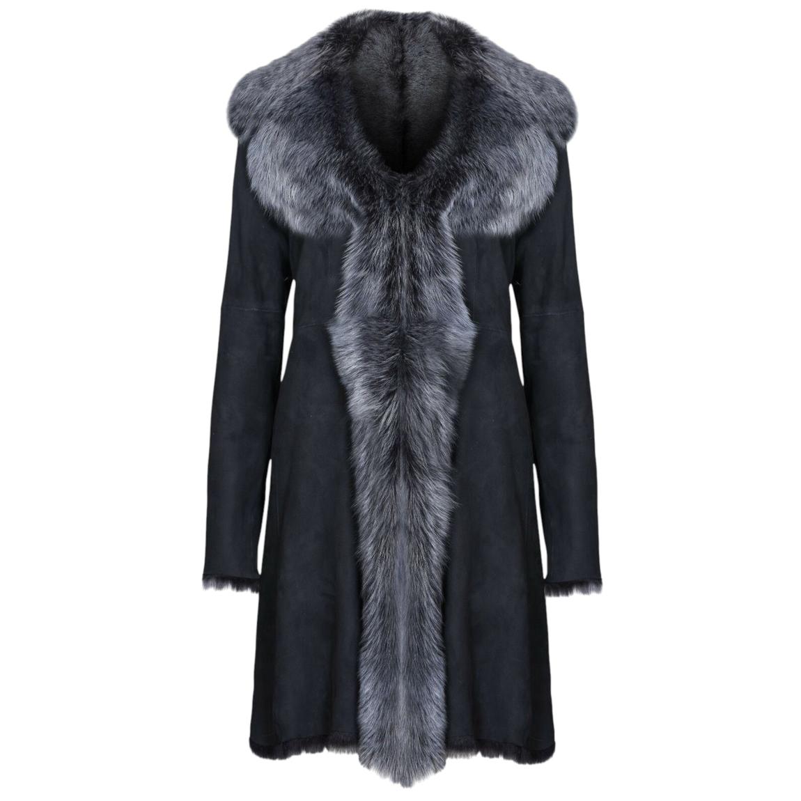 Womens Suede Toscana Sheepskin Trench Coat-Rochester main product photo