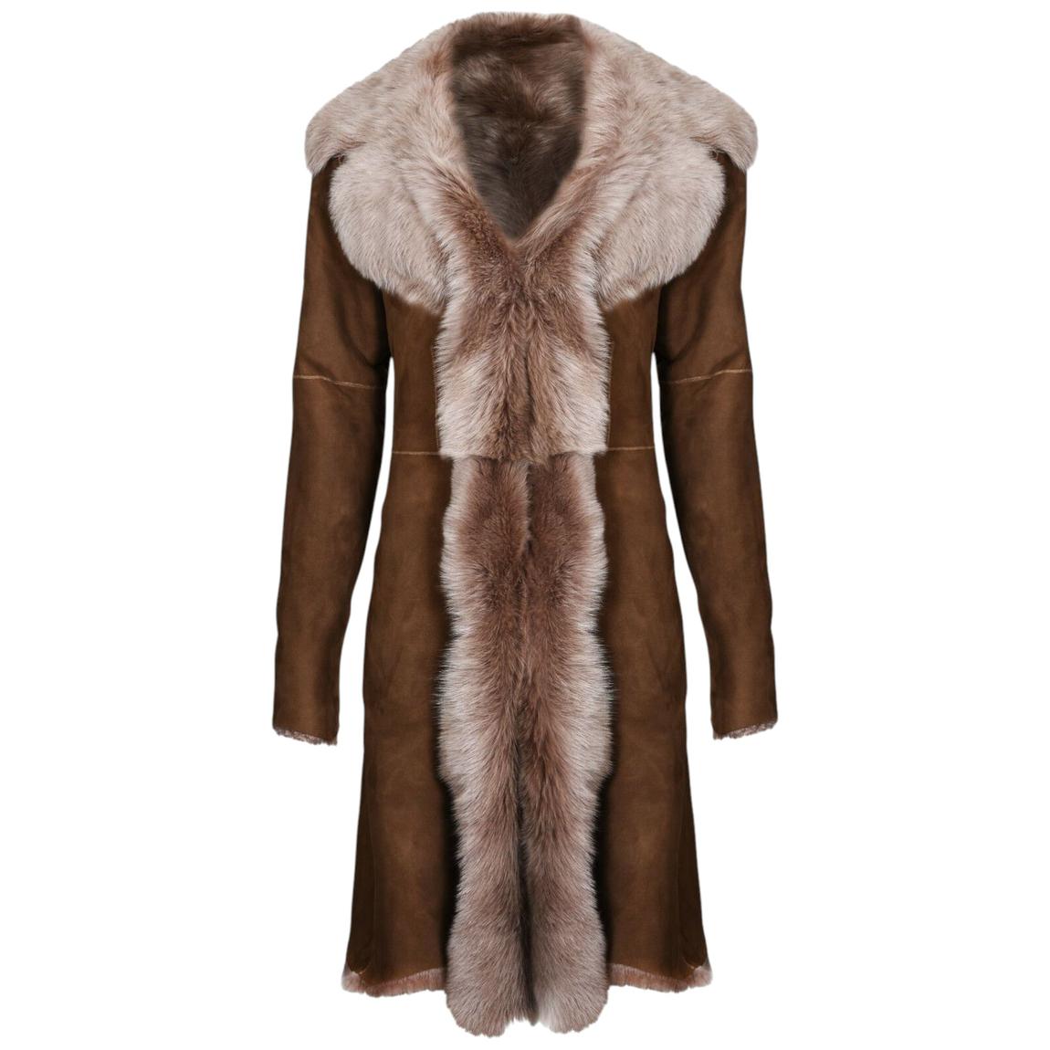 Womens Suede Toscana Sheepskin Trench Coat-Rochester main product photo