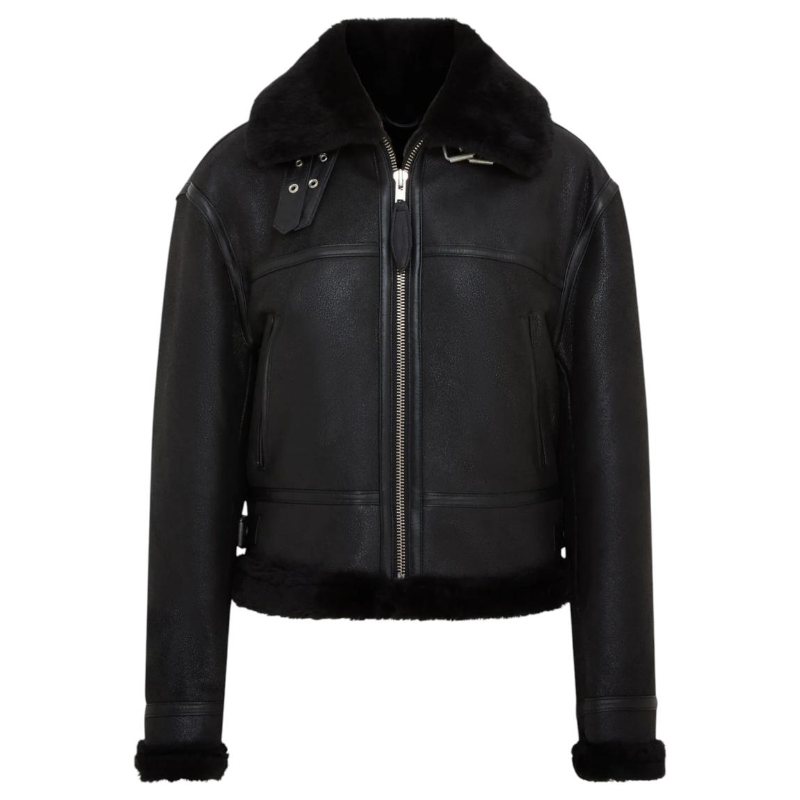 Womens Black Bomber B3 Sheepskin Jacket -Akiak main product photo