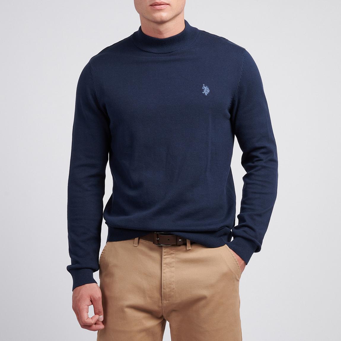 Navy Combed Cotton Turtle Neck Jumper main product photo