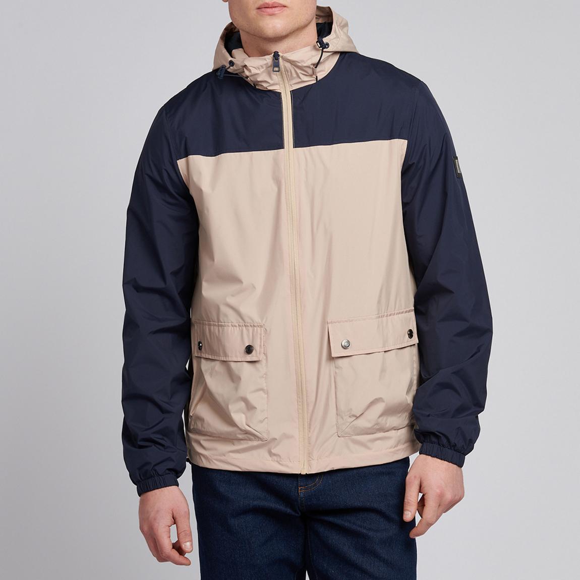 Beige/Navy Panelled Windbreaker Jacket main product photo