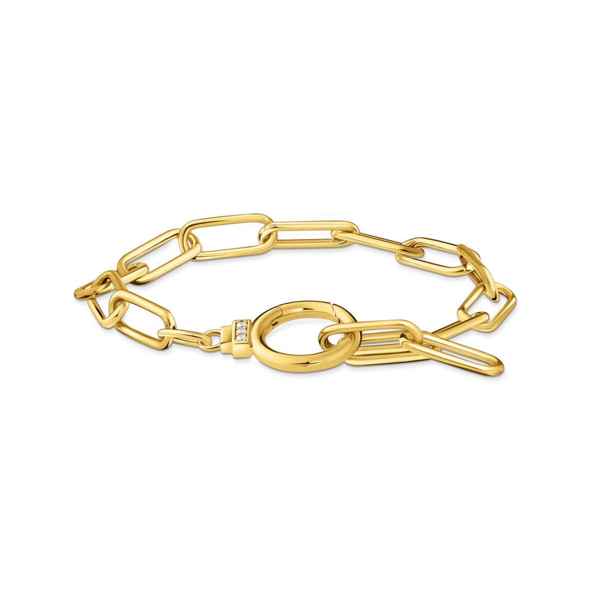 Gold Zirconia Ring Clasp Link Bracelet main product photo