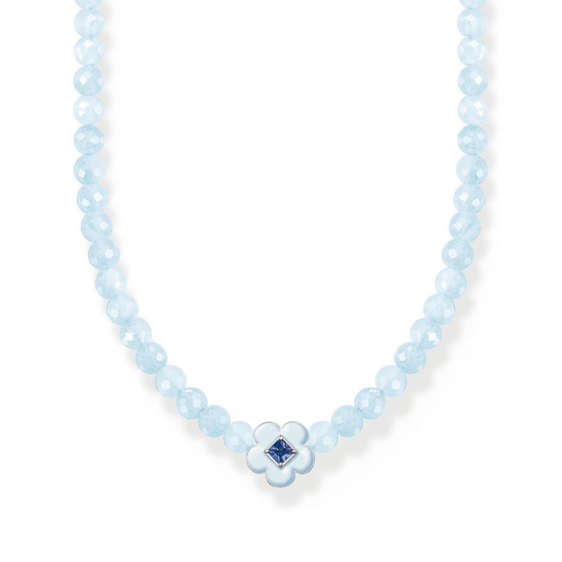 Silver Flower With Blue Jade-Beads Choker main product photo