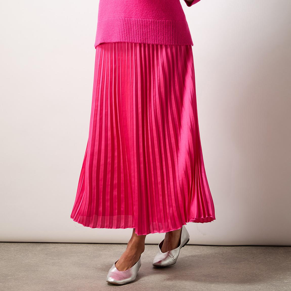 Pink Pleated Midi Skirt main product photo