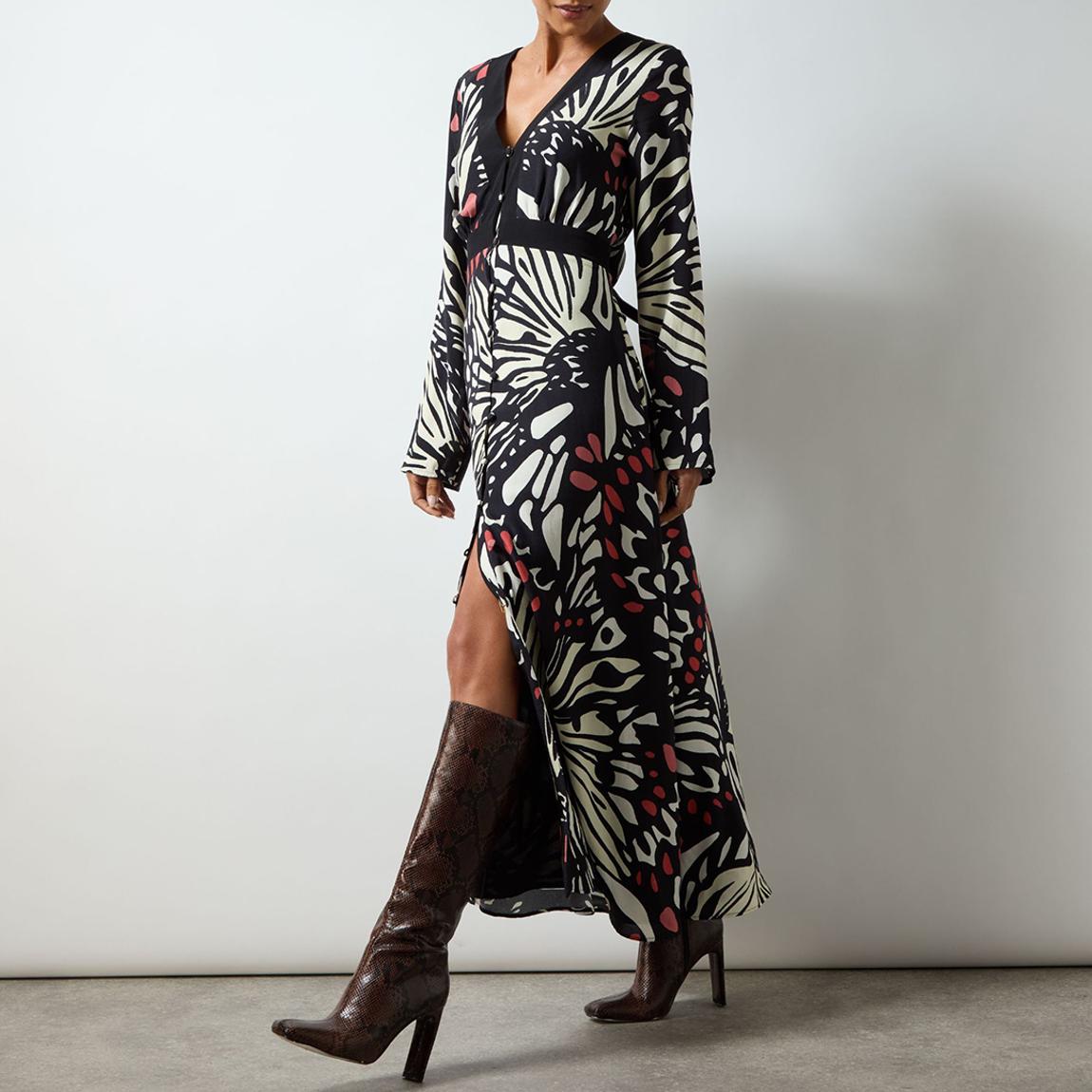 Multi Butterfly Print Button Through Dress main product photo