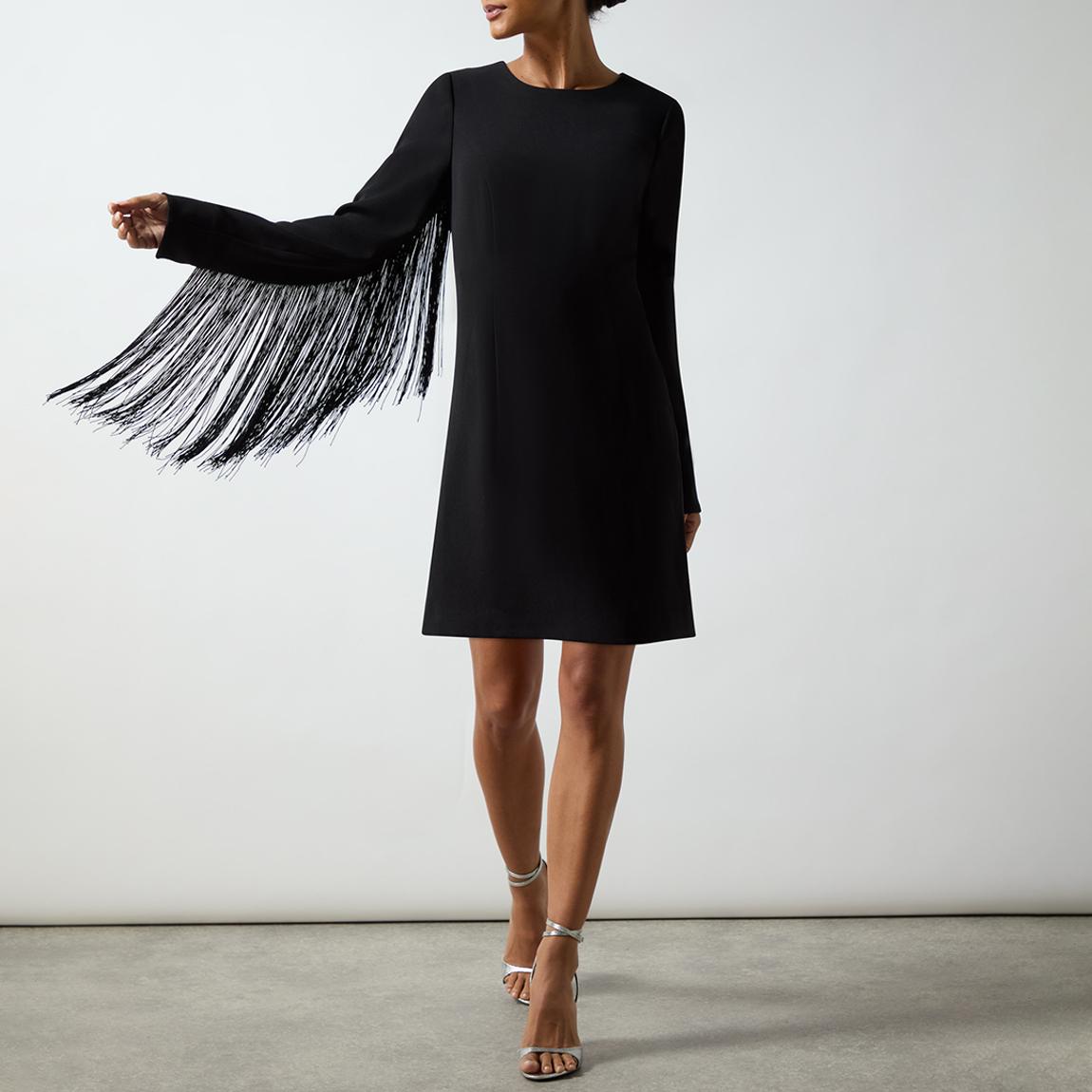 Black Fringe Sleeve Mini Dress main product photo