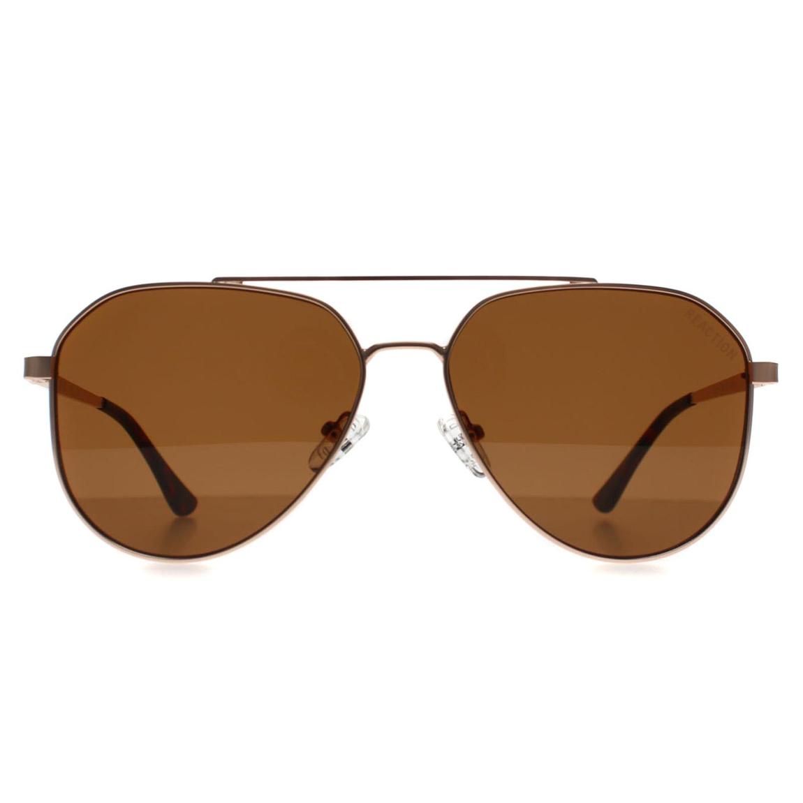 Kenneth Cole Reaction Aviator Unisex Gold Brown KC3009 Sunglasses main product photo