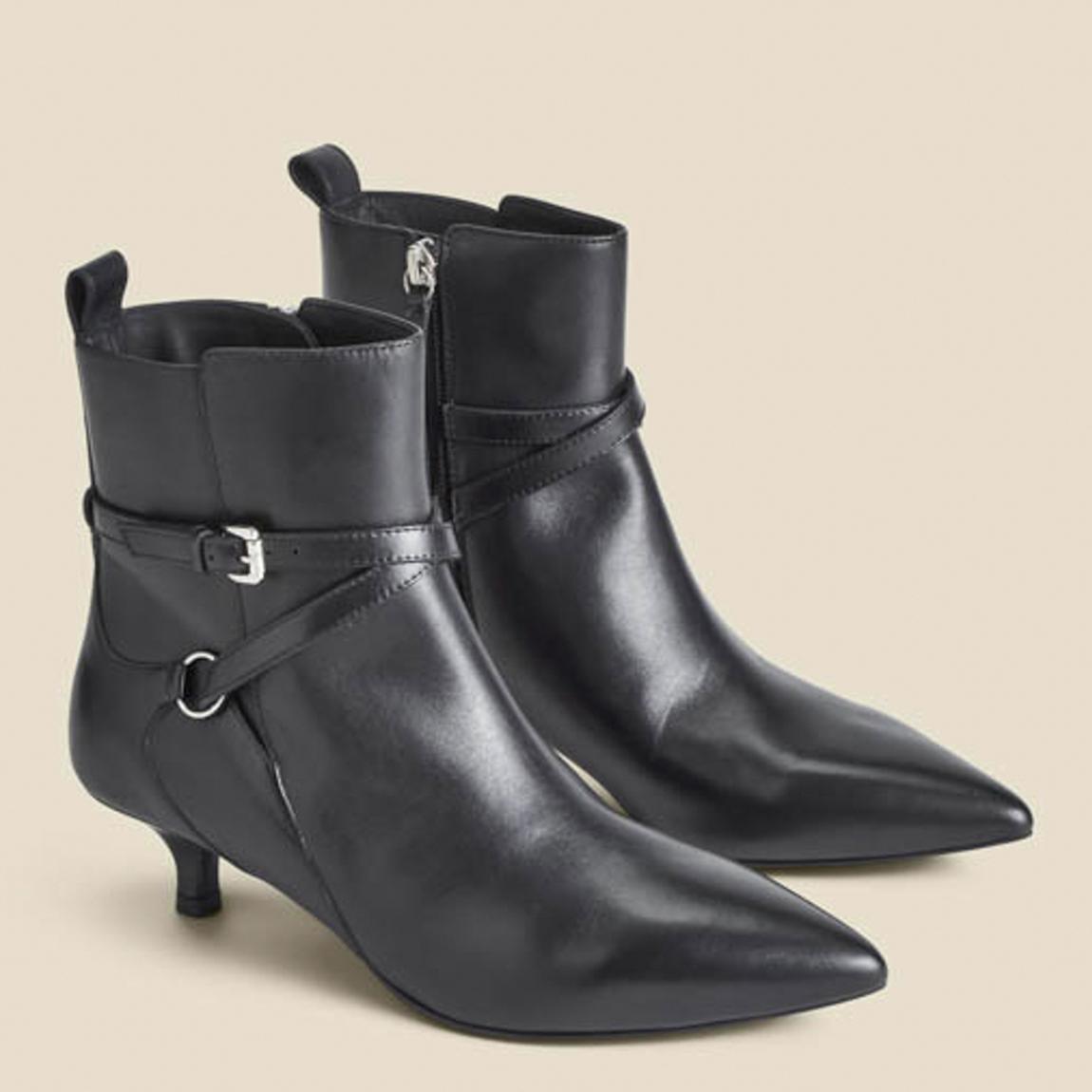 Black Leather Ankle Boots main product photo