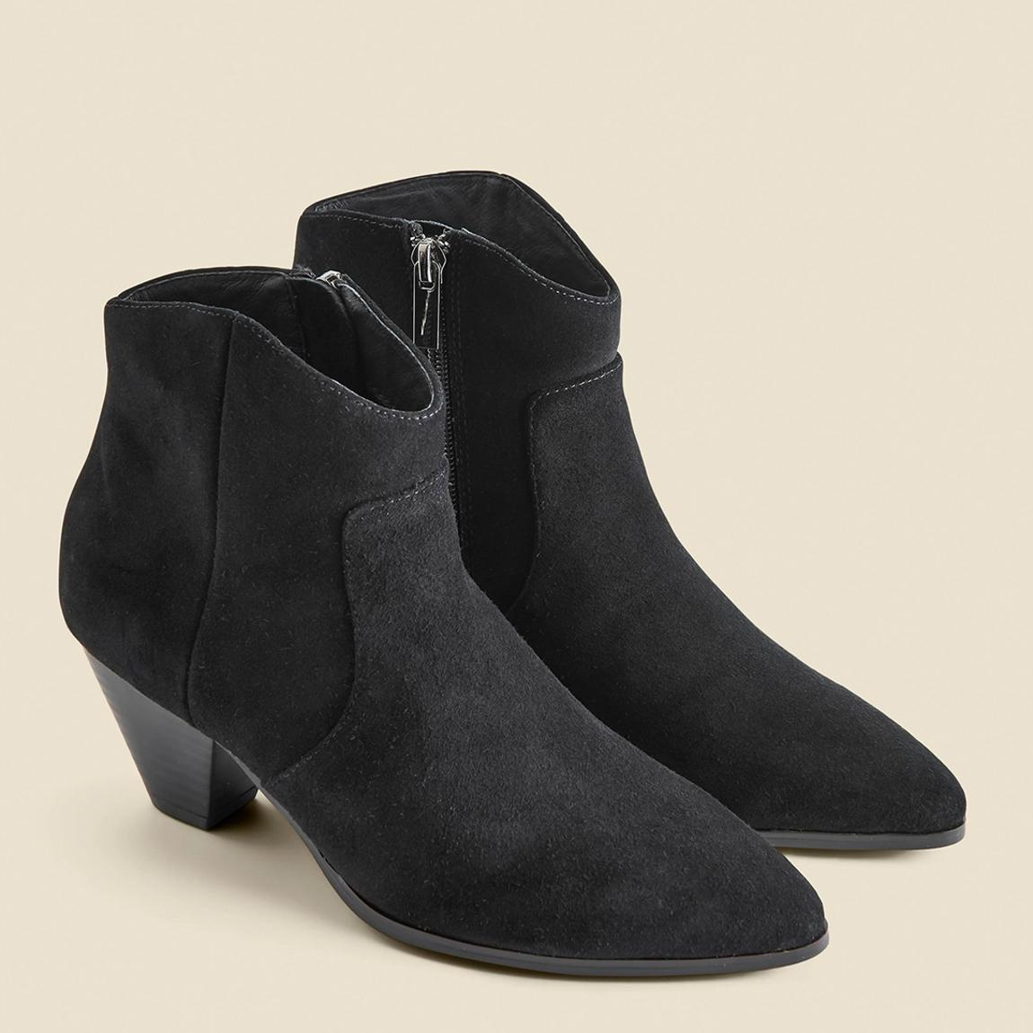 Black Suede Western Ankle Boots main product photo