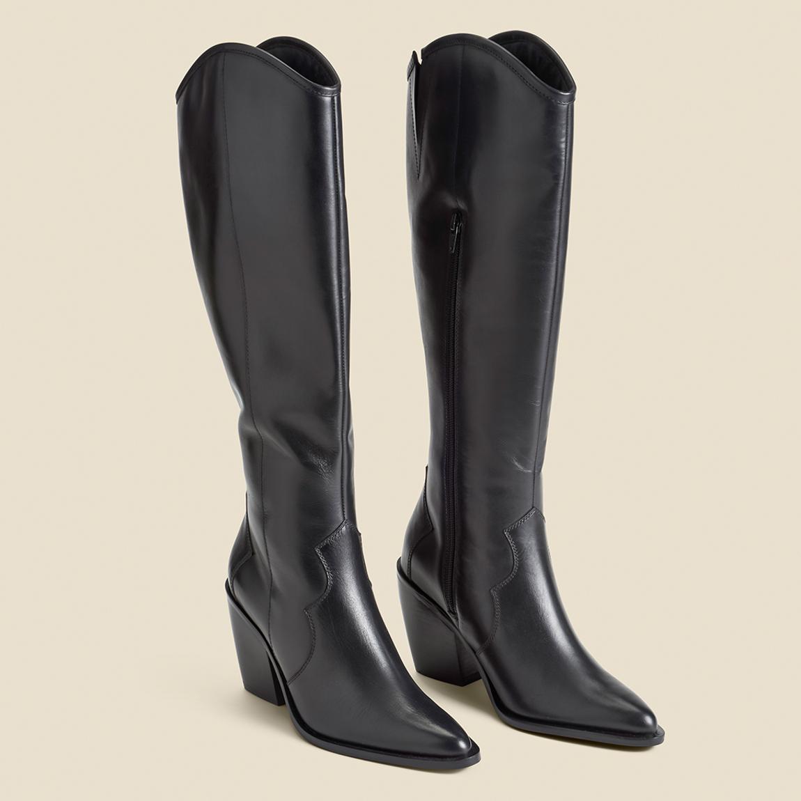 Black Leather Western Boots main product photo