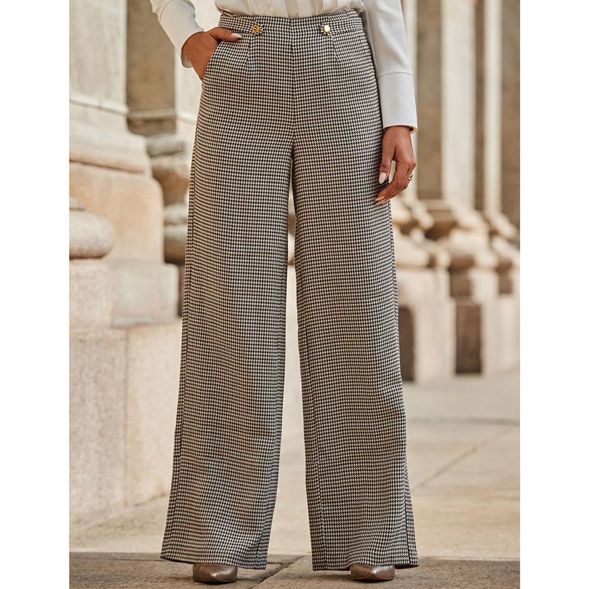Brown Check Wide Leg Trousers main product photo