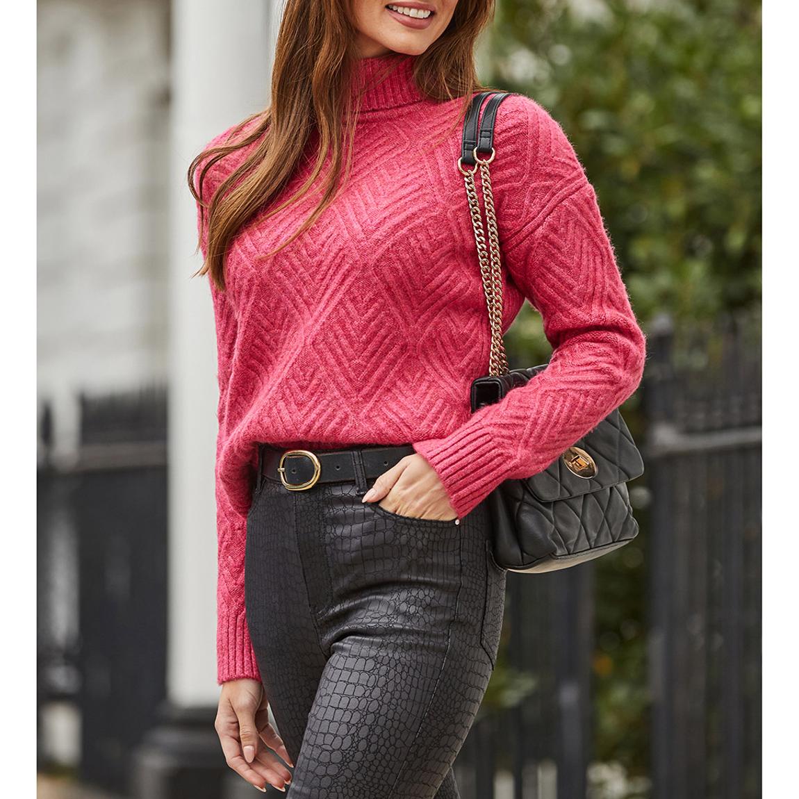 Hot Pink Stitch Detail Jumper main product photo
