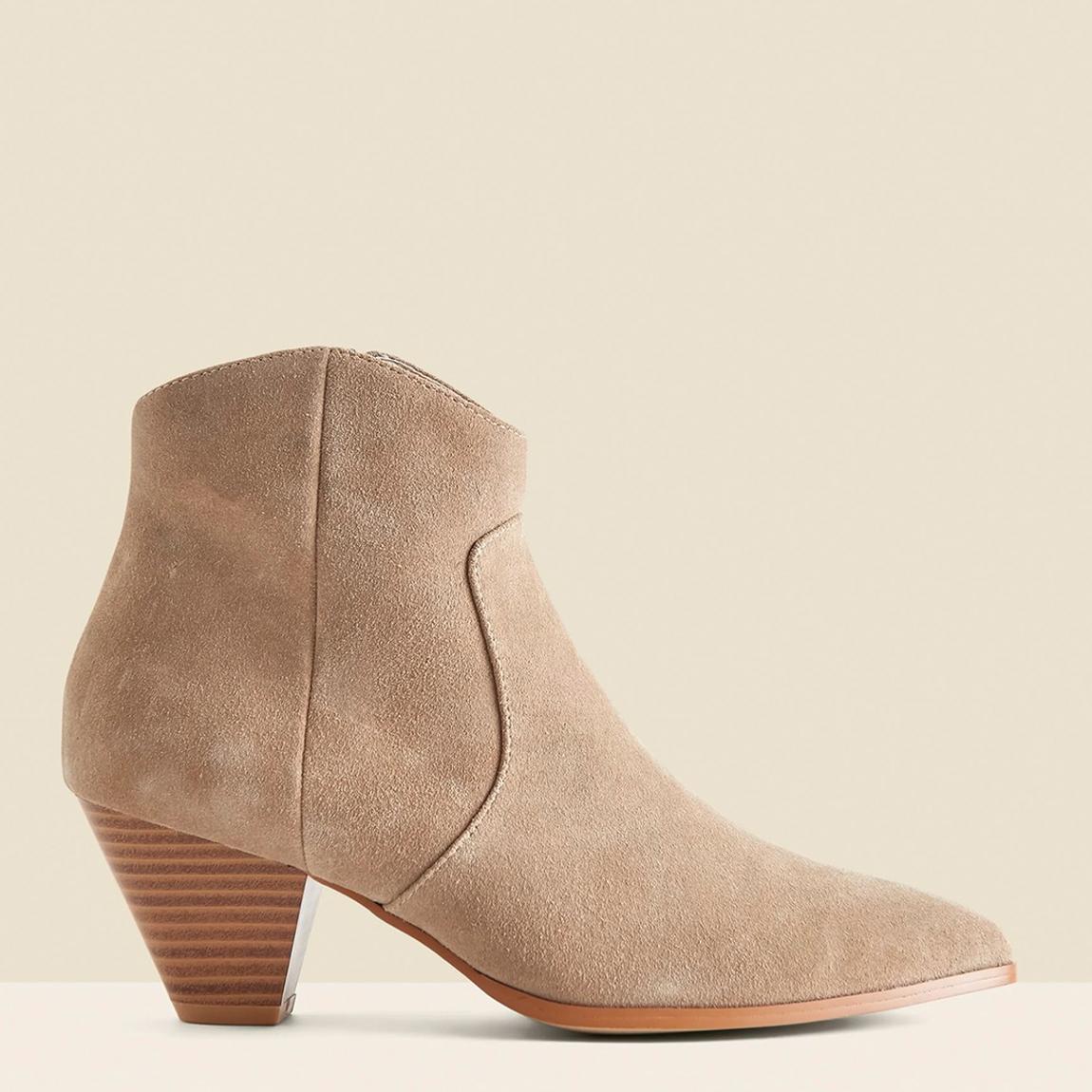 Taupe Suede Western Ankle Boots main product photo