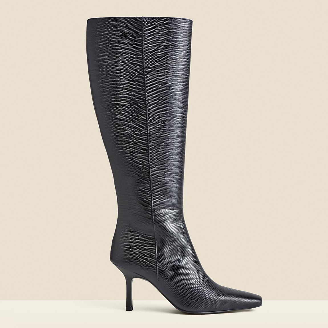 Black Leather Knee High Boot main product photo