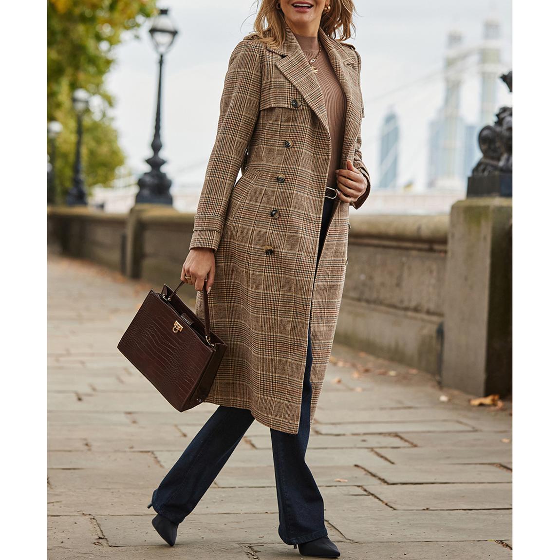 Brown Heritage Check Trench Coat main product photo