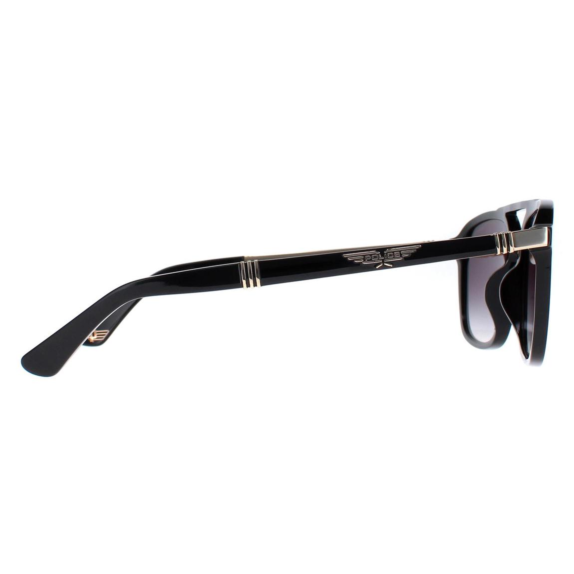 Police Sunglasses SPLA53 0700 Shiny Black Smoke Gradient main product photo