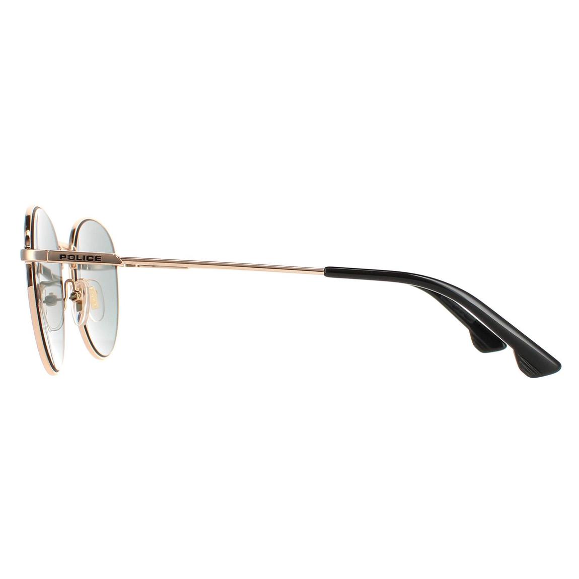 Police Sunglasses SPL971 Tuxedo 2 0300 Shiny Rose Gold Grey Green main product photo