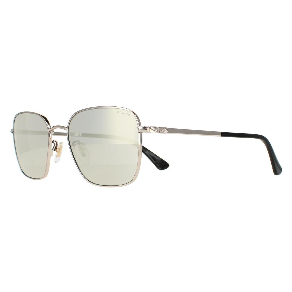Police Sunglasses SPLE03 Roadie 1 8FEX Shiny Camel Brown Smoke Silver Mirror main product photo