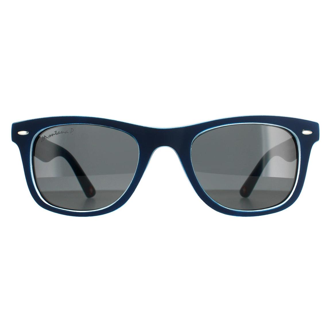 Montana Sunglasses MP41 F Navy Blue Rubbertouch Grey Polarized main product photo