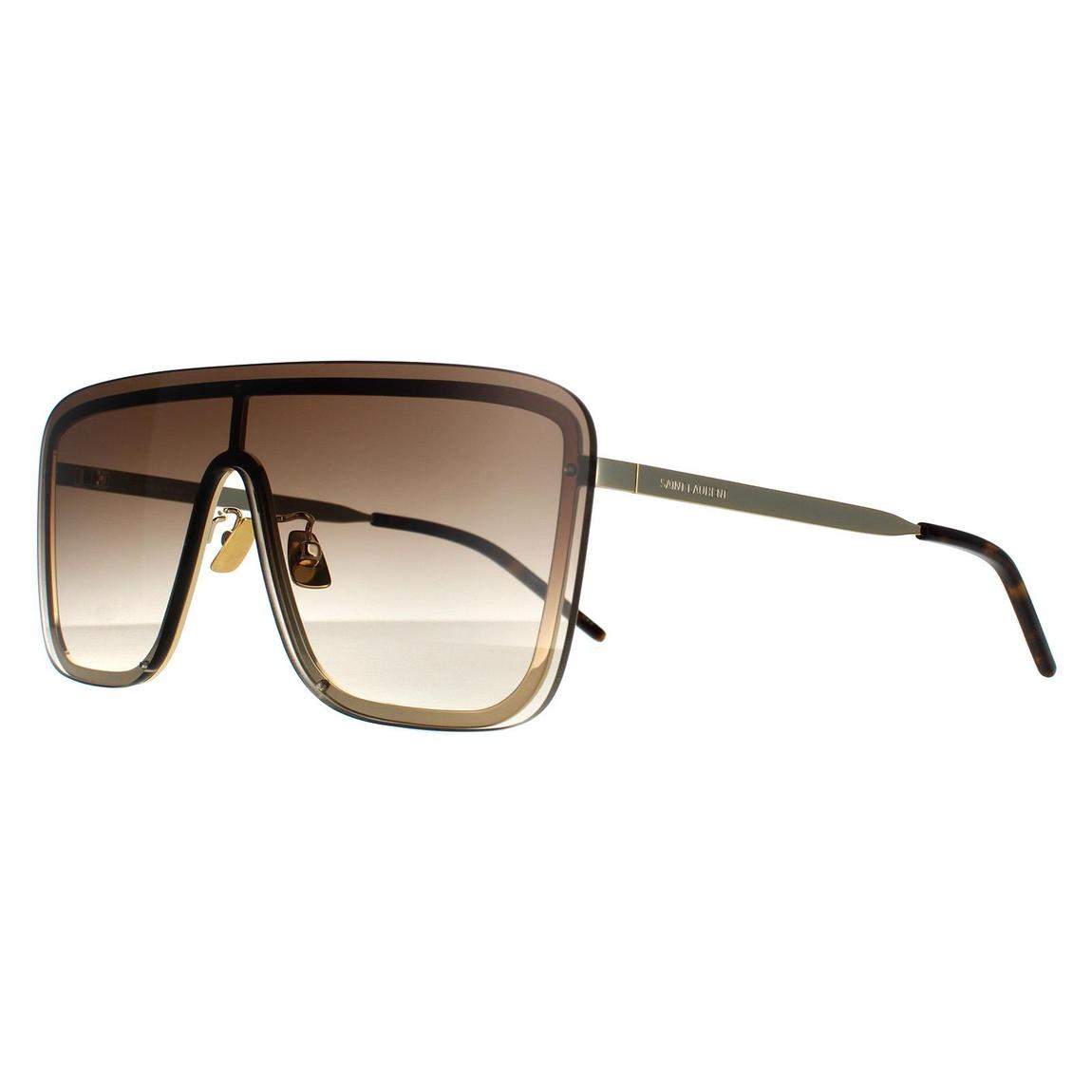 Saint Laurent Sunglasses SL 364 MASK 006 Gold Brown Gradient main product photo