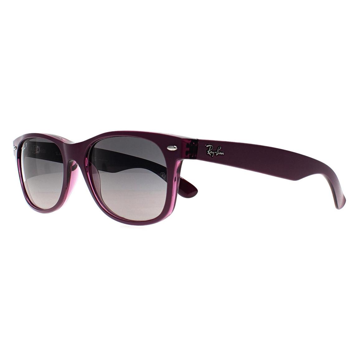 Ray-Ban Sunglasses New Wayfarer 2132 6606M3 Violet Grey Polarized main product photo