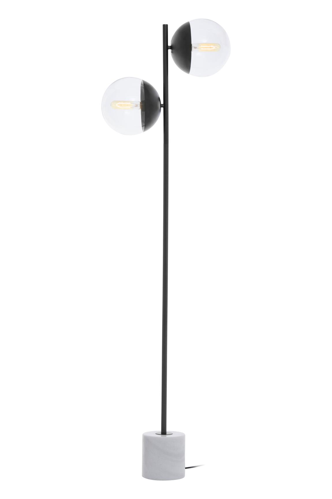 Revive Two Light Black Floor Lamp With White Marble Base main product photo