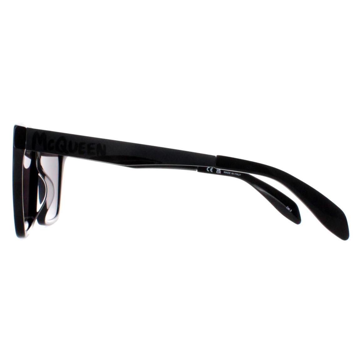 Alexander McQueen Sunglasses AM0352S 001 Shiny Black and Dark Chrome Grey main product photo