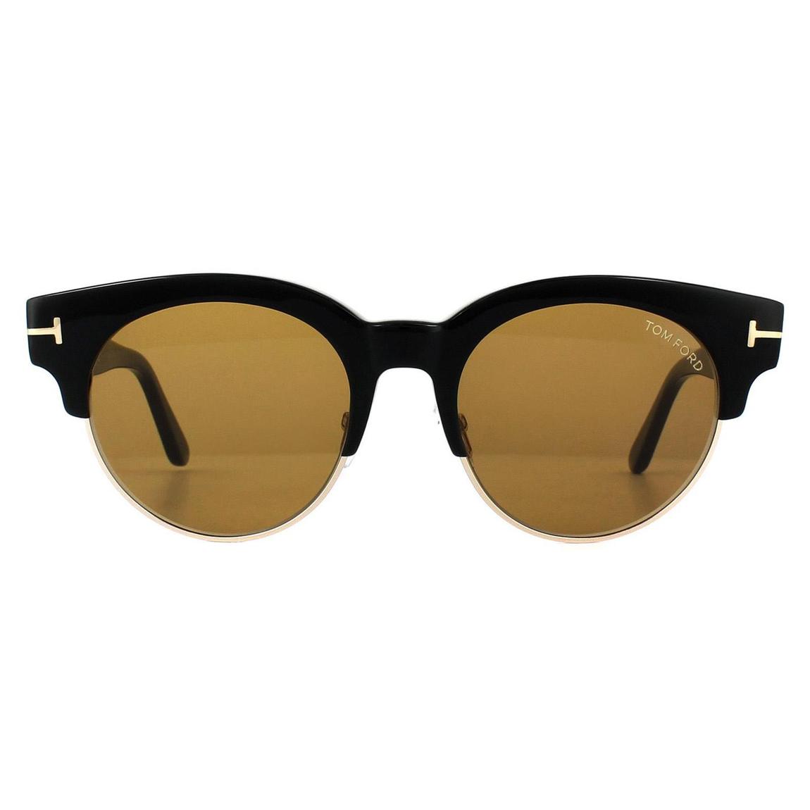 Tom Ford Sunglasses 0598 Henri 01E Shiny Black Brown main product photo
