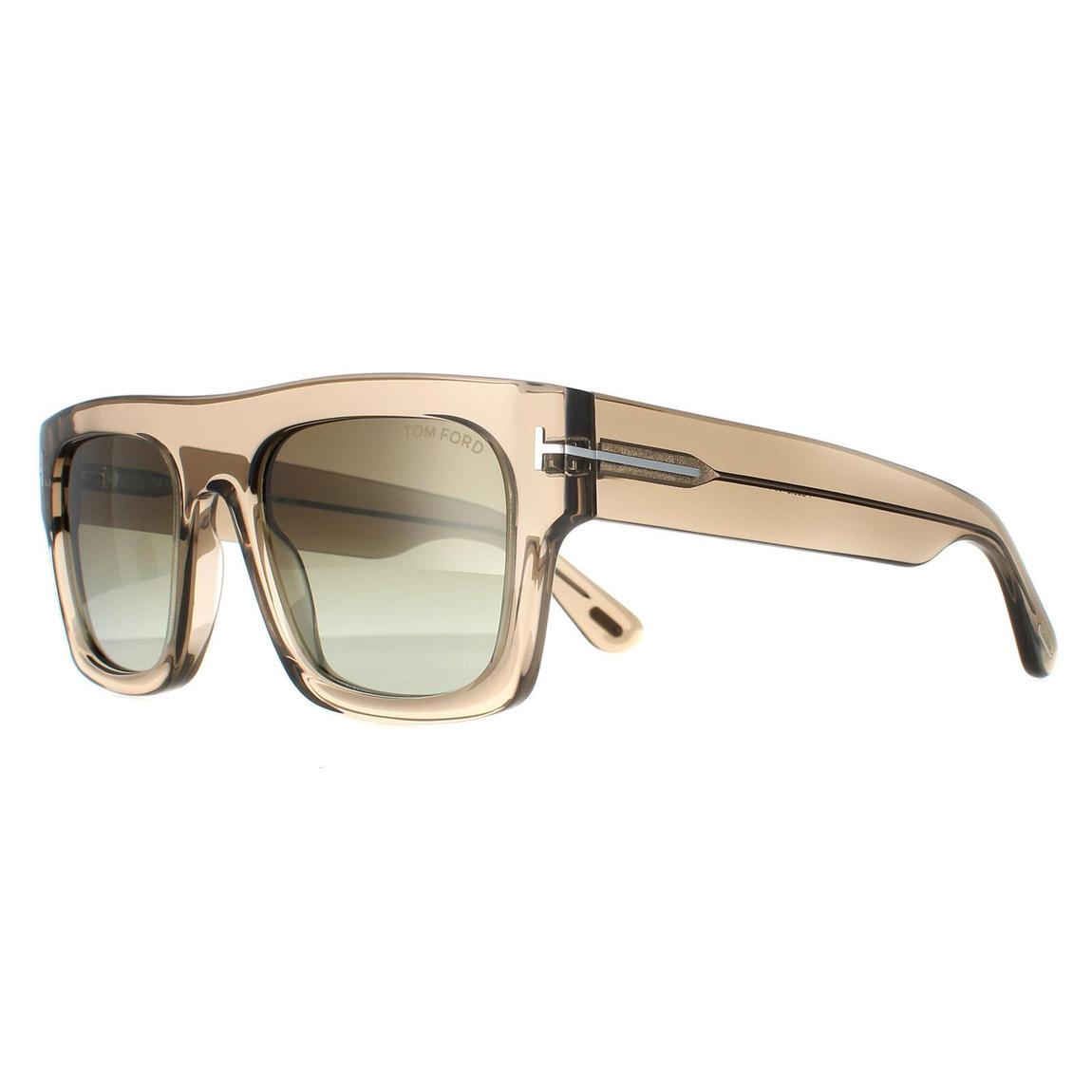 Tom Ford Sunglasses Fausto FT0711 47Q Light Brown Transparent Green Gradient main product photo