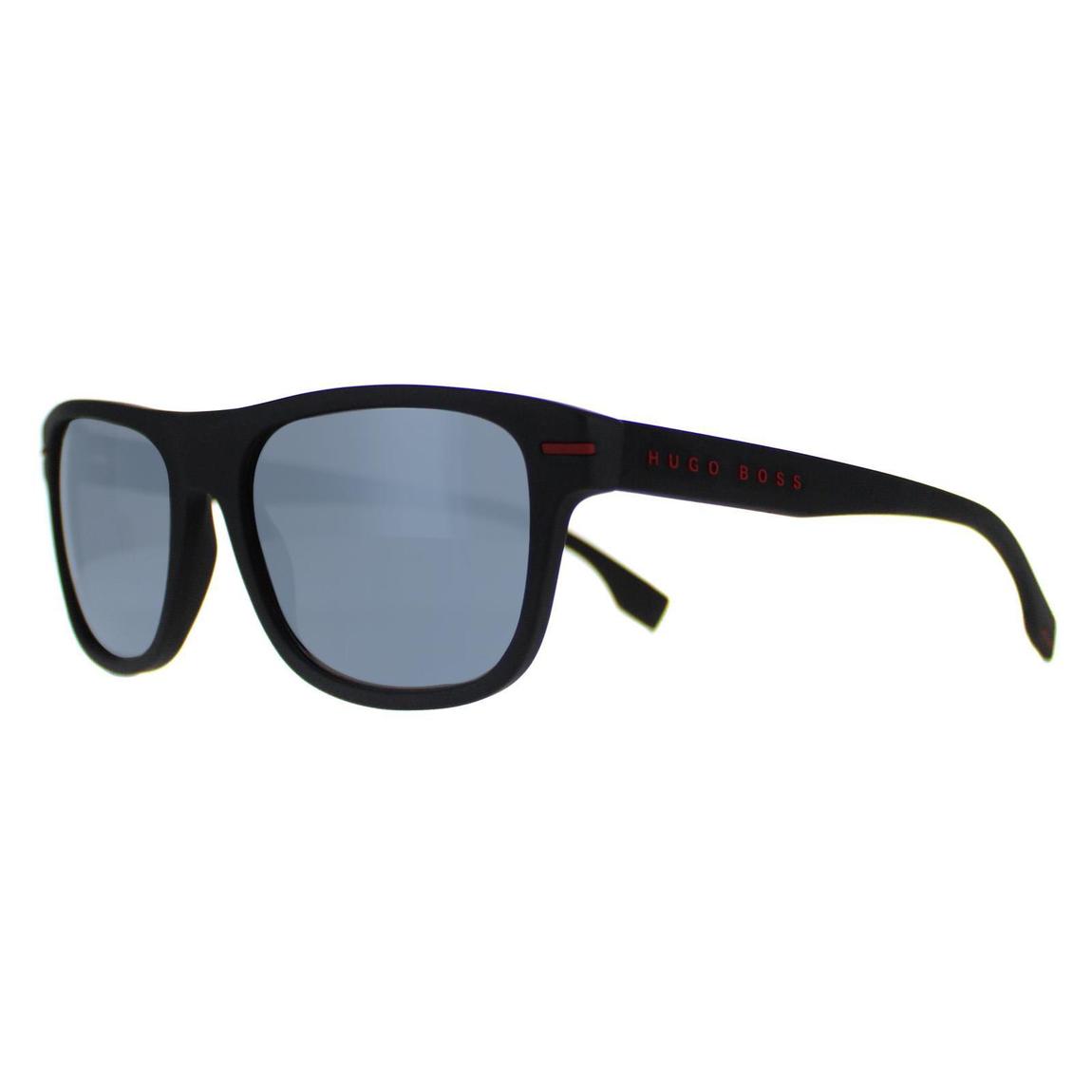 Hugo Boss Sunglasses BOSS 1322/S BLX T4 Matte Black Red Silver Mirror main product photo