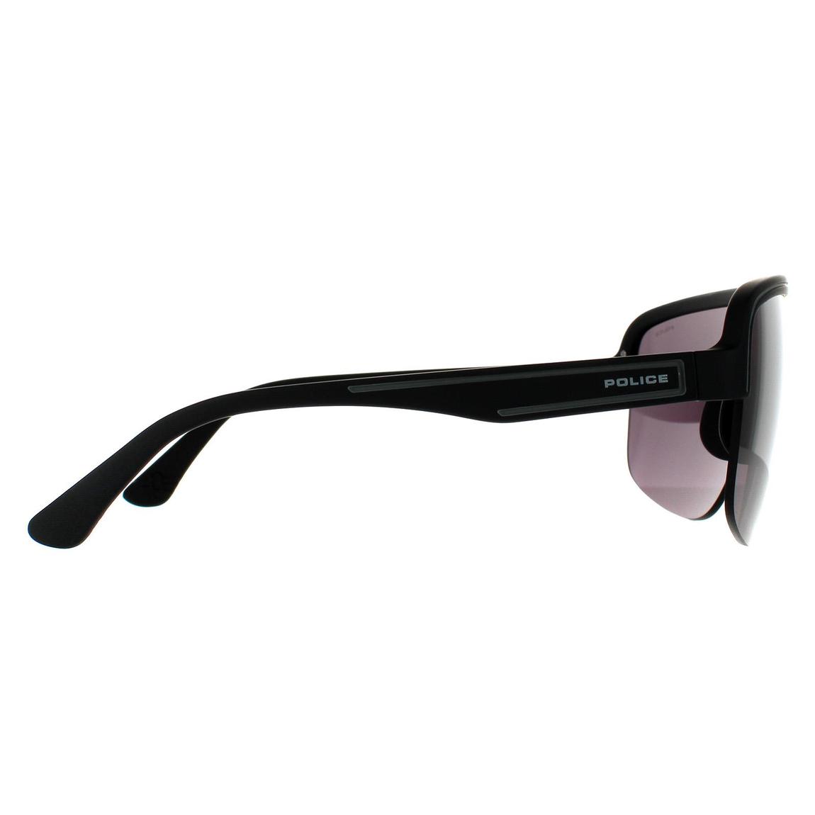 Police Sunglasses SPLB47M Arcade 3 0U28 Matte Black Smoke Grey main product photo
