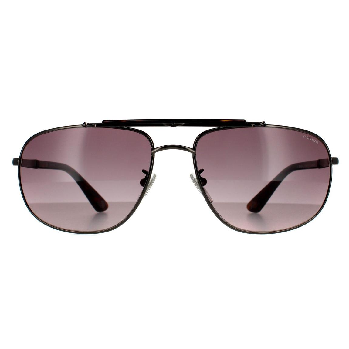 Police Sunglasses SPLD44 Origins 45 0584 Shiny Gunmetal Grey Smoke Grey Gradient main product photo