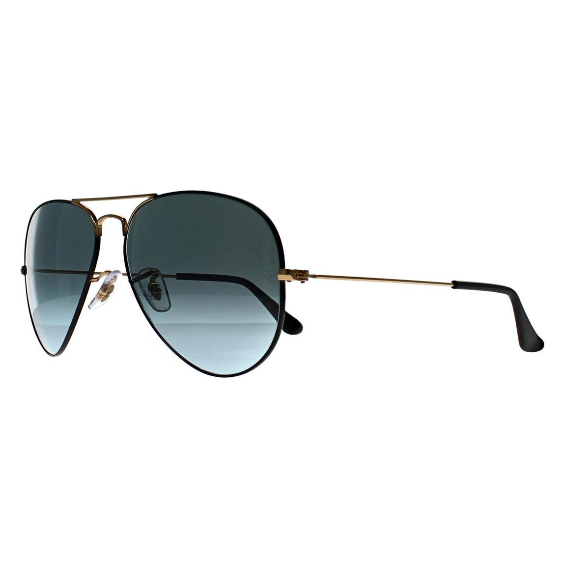 Ray-Ban Sunglasses Aviator 3025 9271GK Polished Black On Arista Blue Vintage Gradient Black main product photo