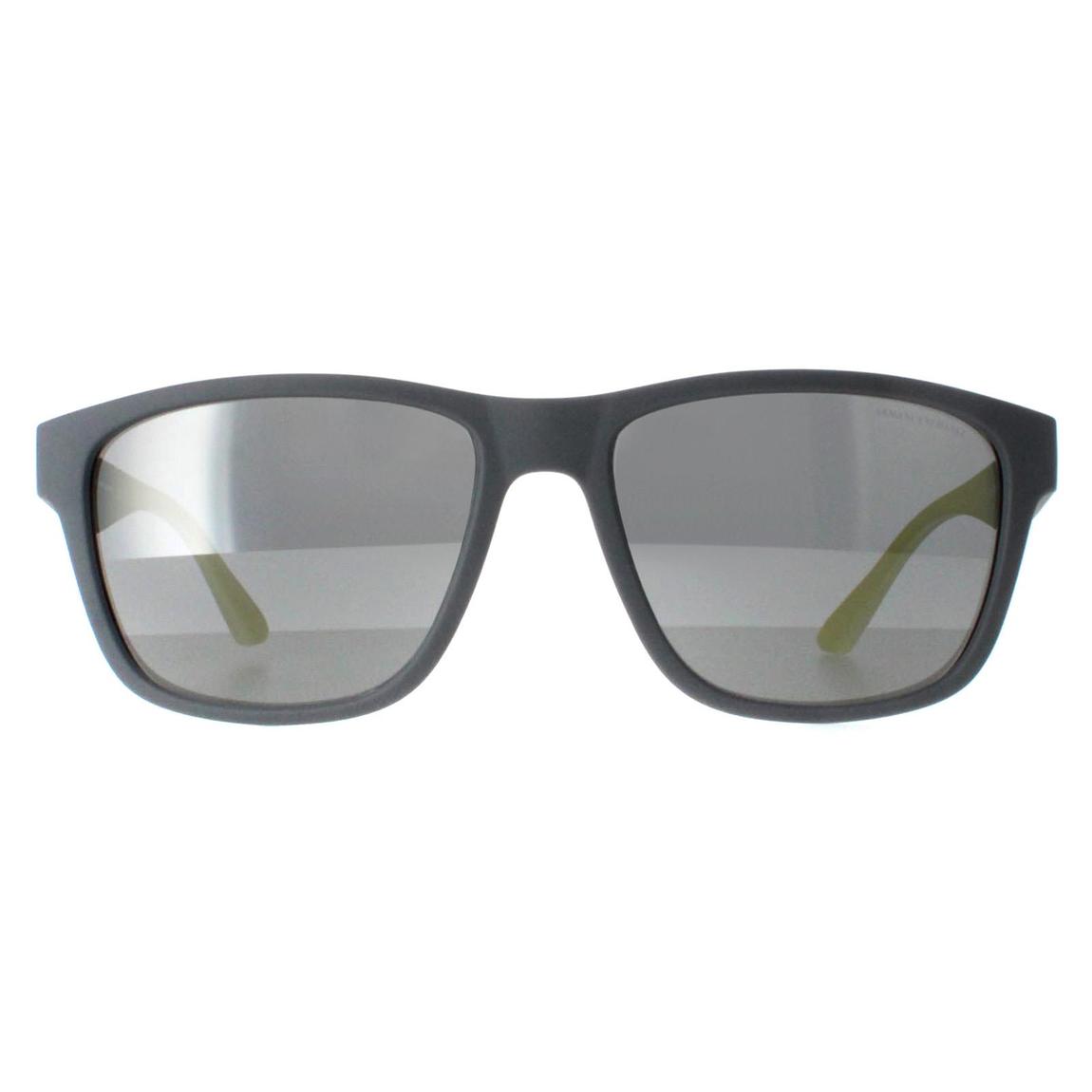 Armani Exchange Sunglasses AX4135S 81806G Matte Grey Grey Mirror Silver main product photo