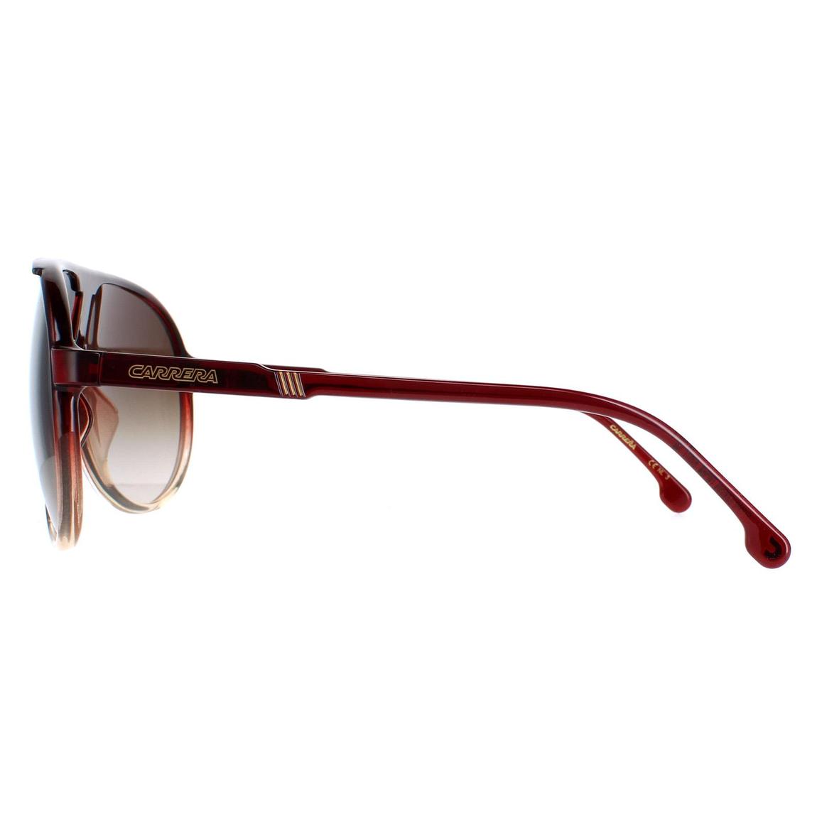 Carrera Sunglasses Champion 65/N 7W5/HA Burgundy Shade Brown Gradient main product photo