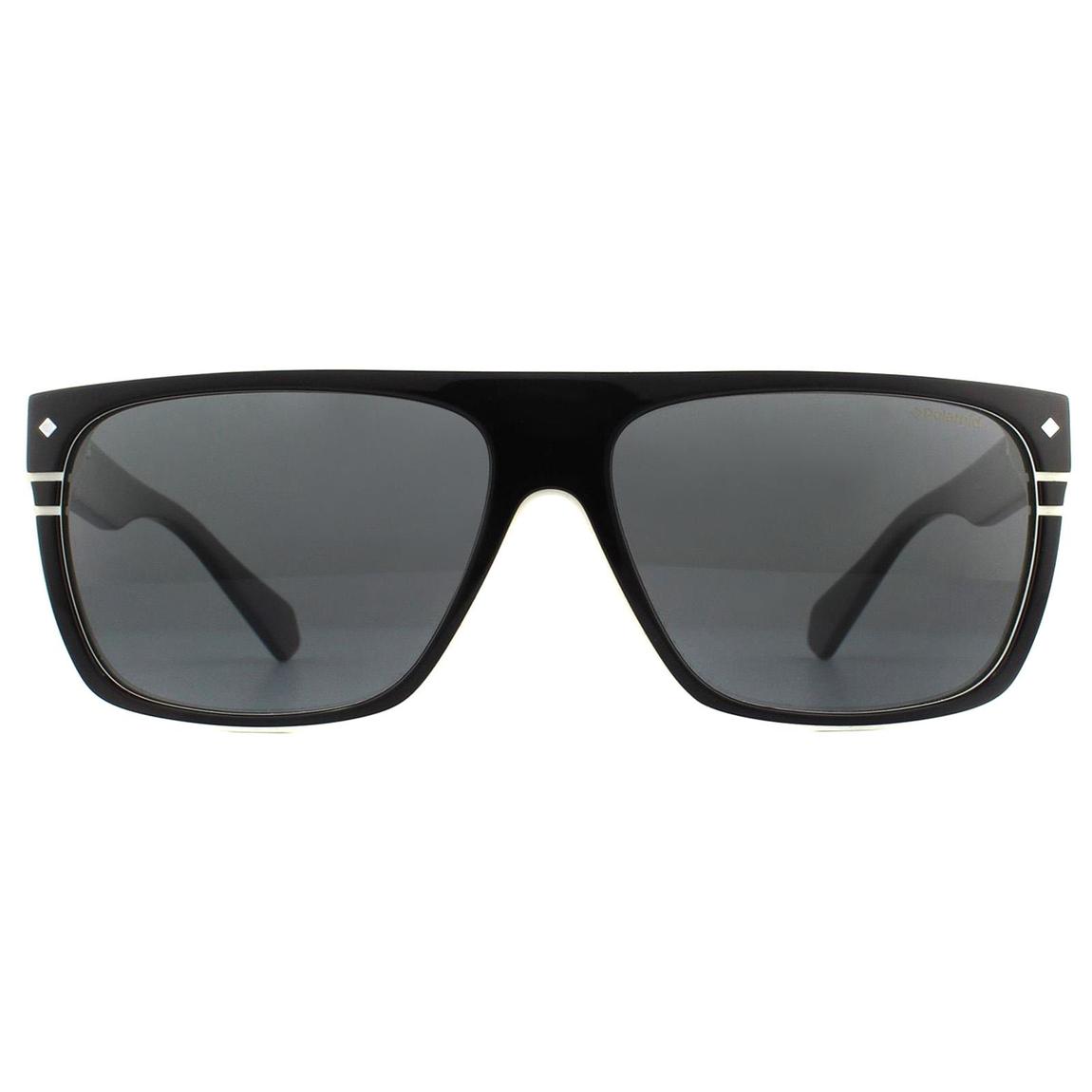 Polaroid Sunglasses PLD 6086/S/X 9HT M9 Black Ivory Grey Polarized main product photo