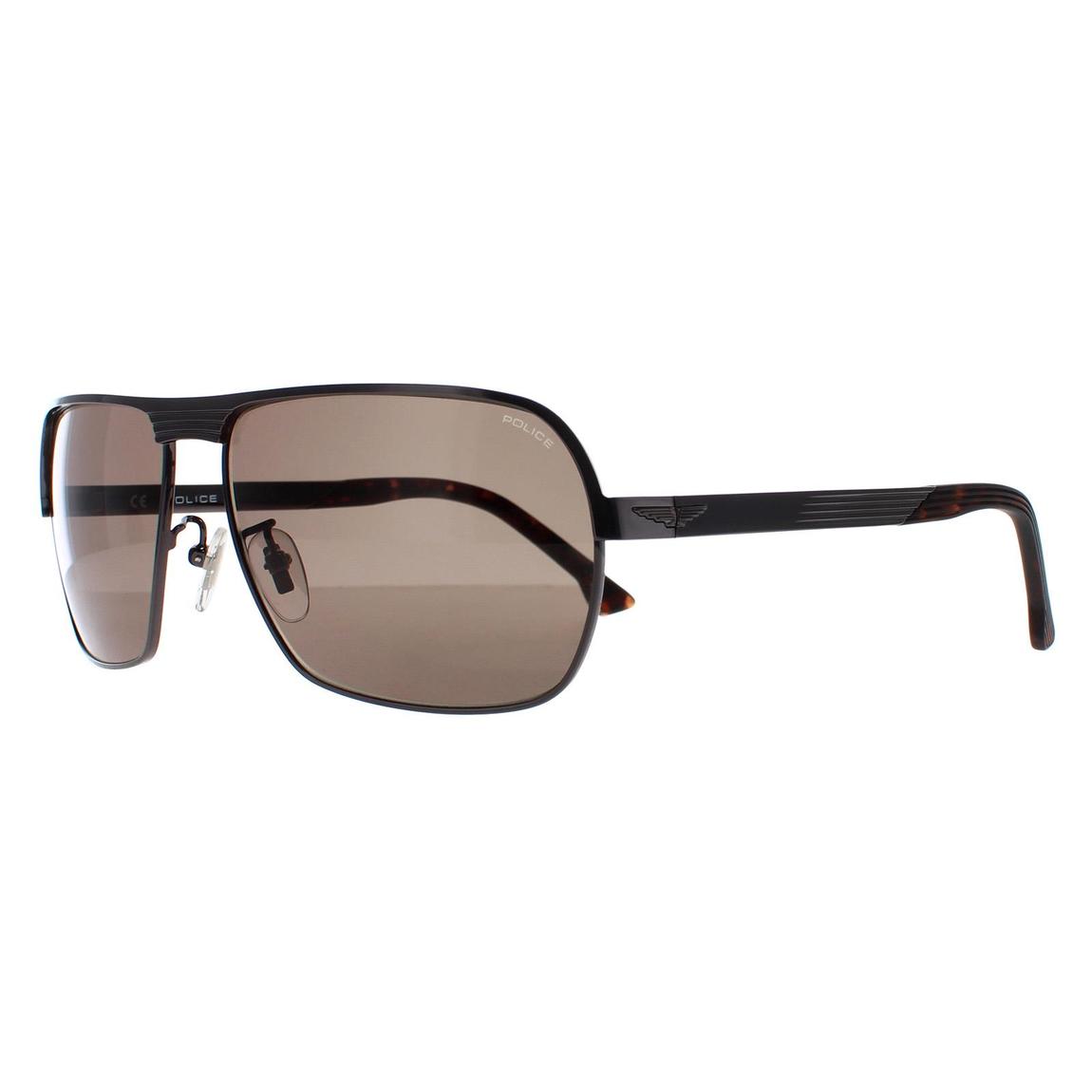 Police Sunglasses SPLC36 Tailwind Evo 2 0568 Shiny Gunmetal  Grey Green main product photo