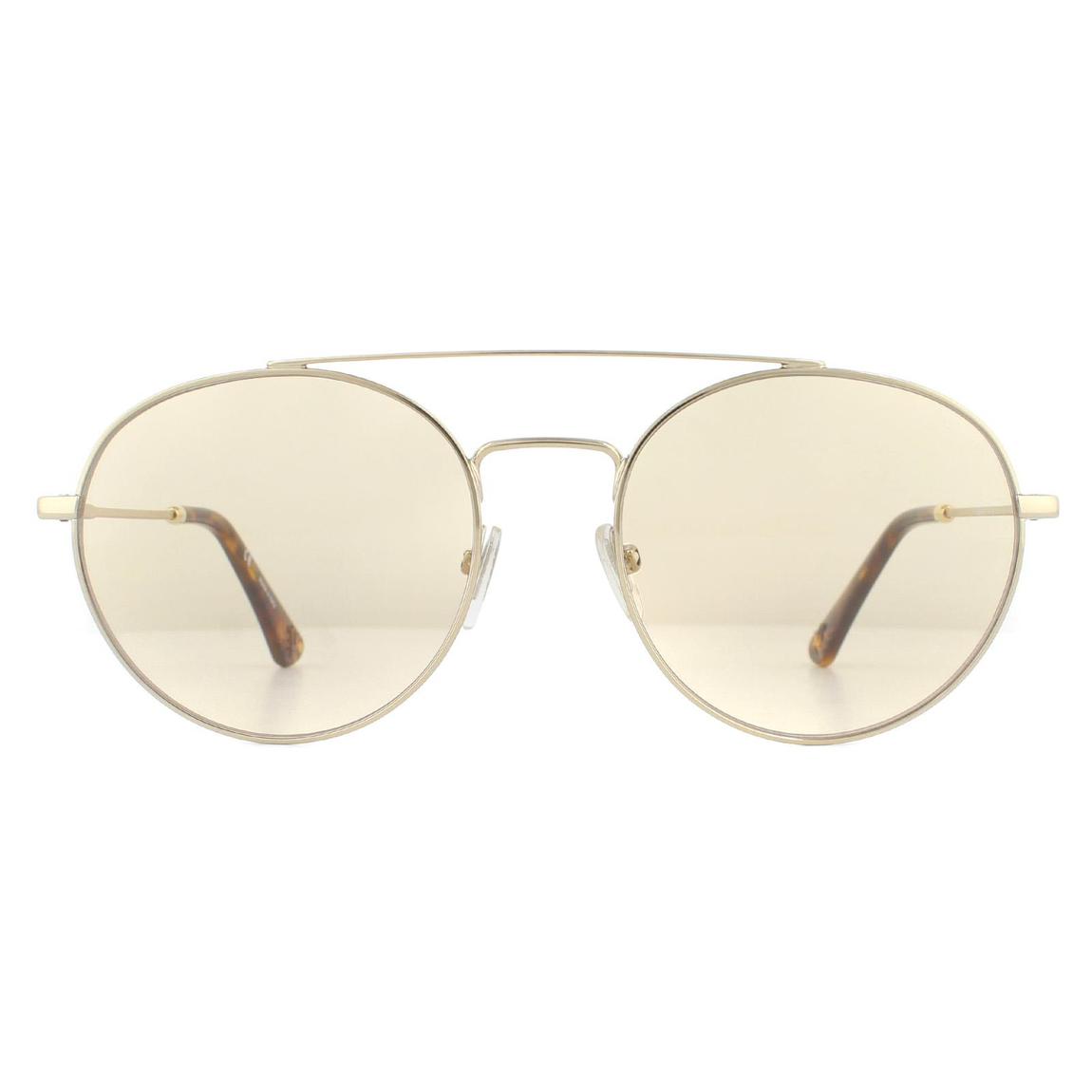 Police Sunglasses SPL728 8FFF Shiny Light Gold Havana Brown main product photo