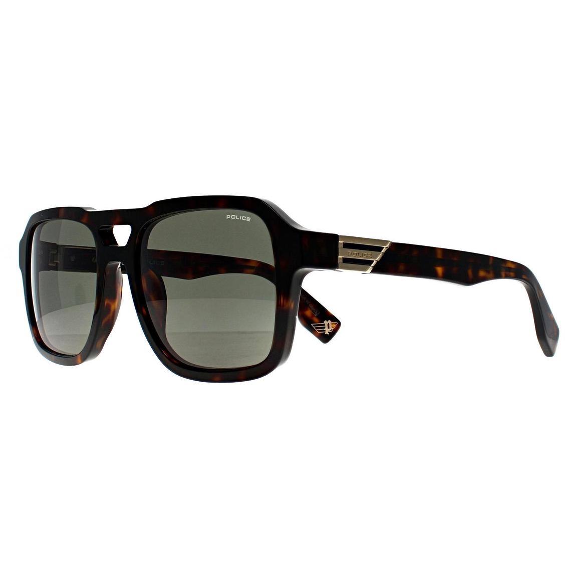 Police Sunglasses SPLN65 Forever 2 0722 Shiny Dark Havana Green main product photo